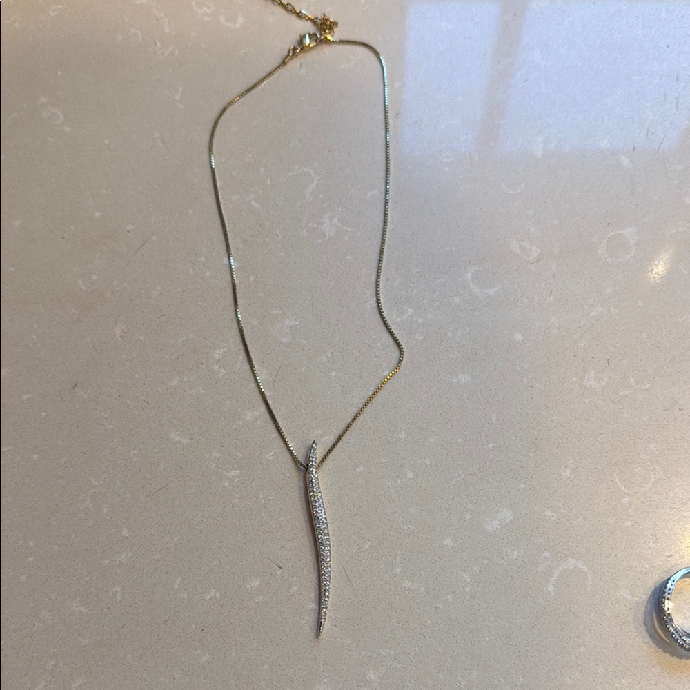 Swarovski Gold and Silver Necklace with Sleek Pendant